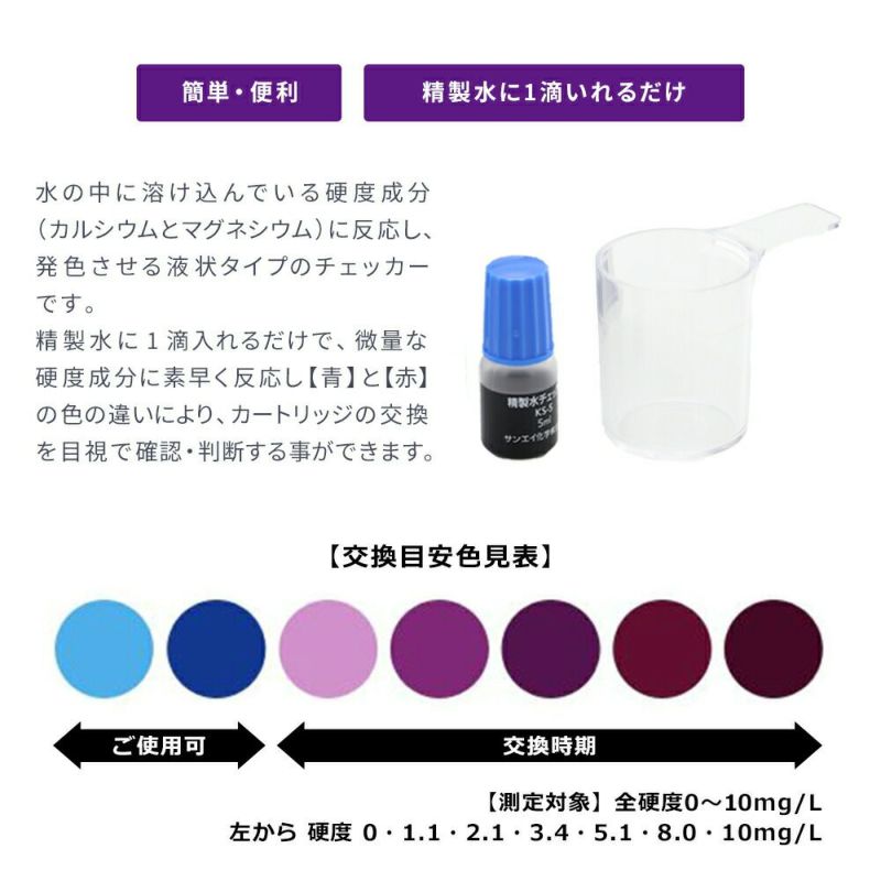 卓上精製水器 ピュアメーカー専用 精製水チェッカー（5ml